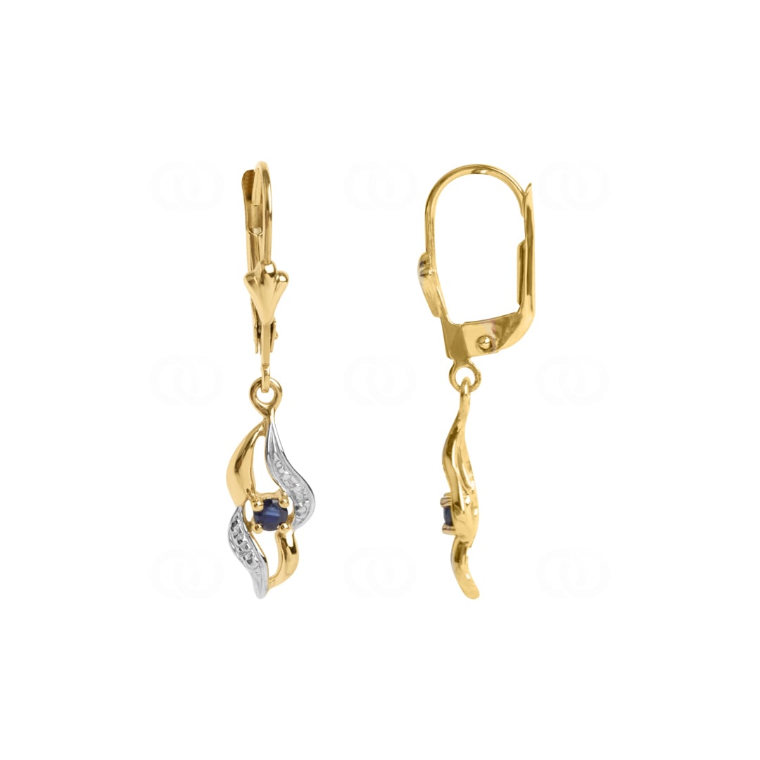 Ohrhänger 750/18 K Gelbgold mit Saphir