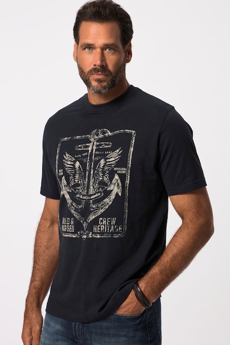 T-Shirt, Halbarm, Rundhals, ANKER Brustprint, bis 8 XL