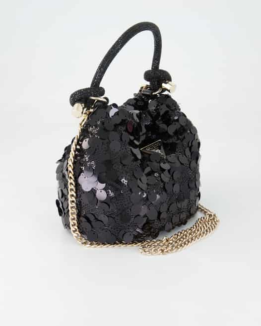 Guess Holiday Shine Top Handle Pouch Umhängetasche in Schwarz