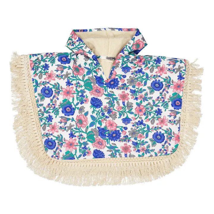Louise Misha Poncho de bain Mael en coton bio | Bleu azur