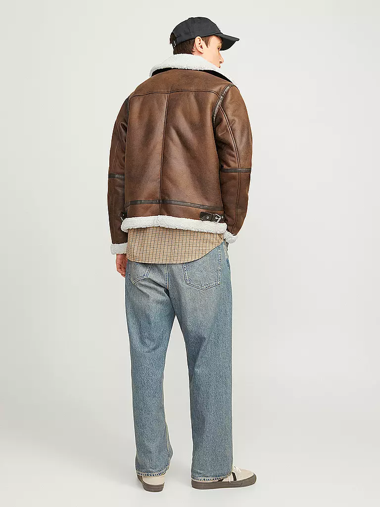 JACK & JONES Jacke in Shearling-Optik  JORCOLE braun