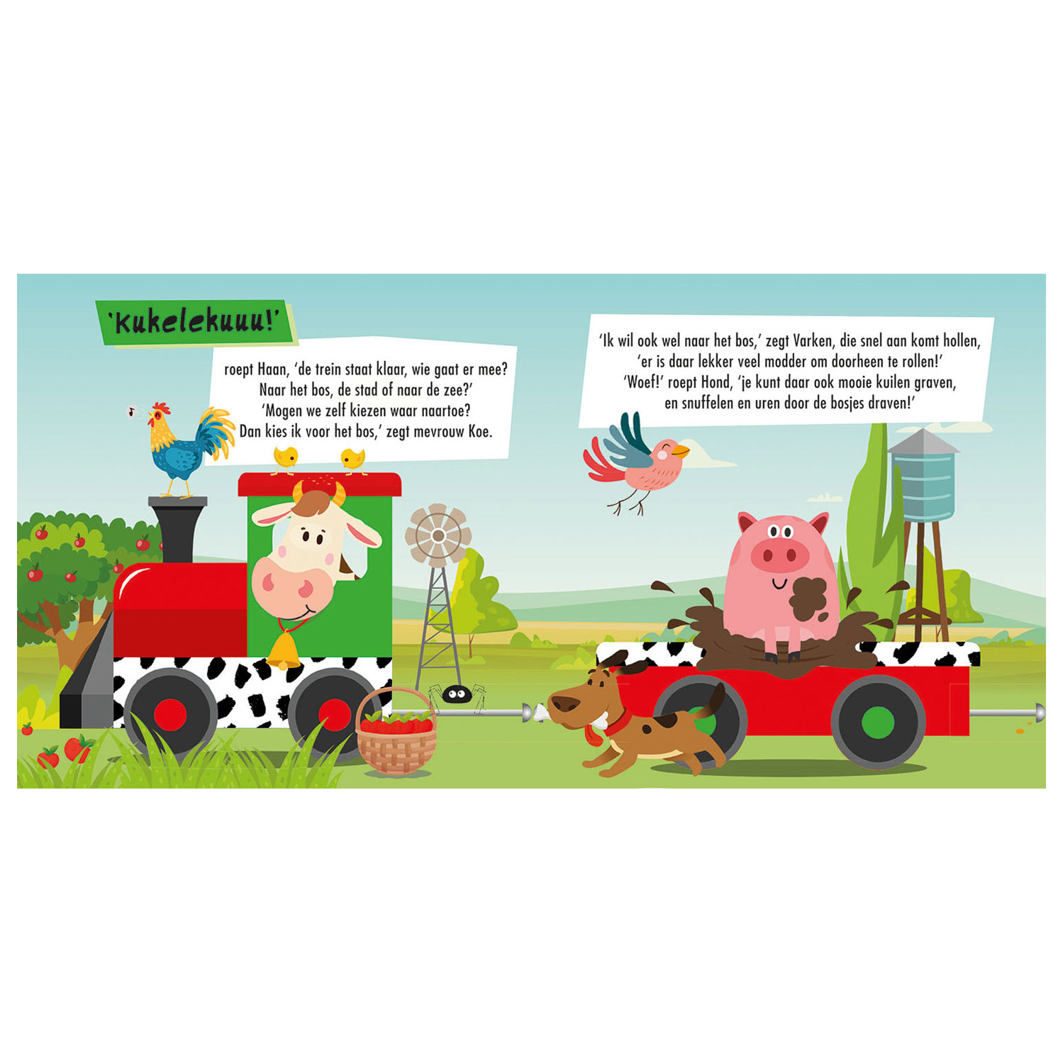 Boek en Puzzeltrein Boerderijdieren