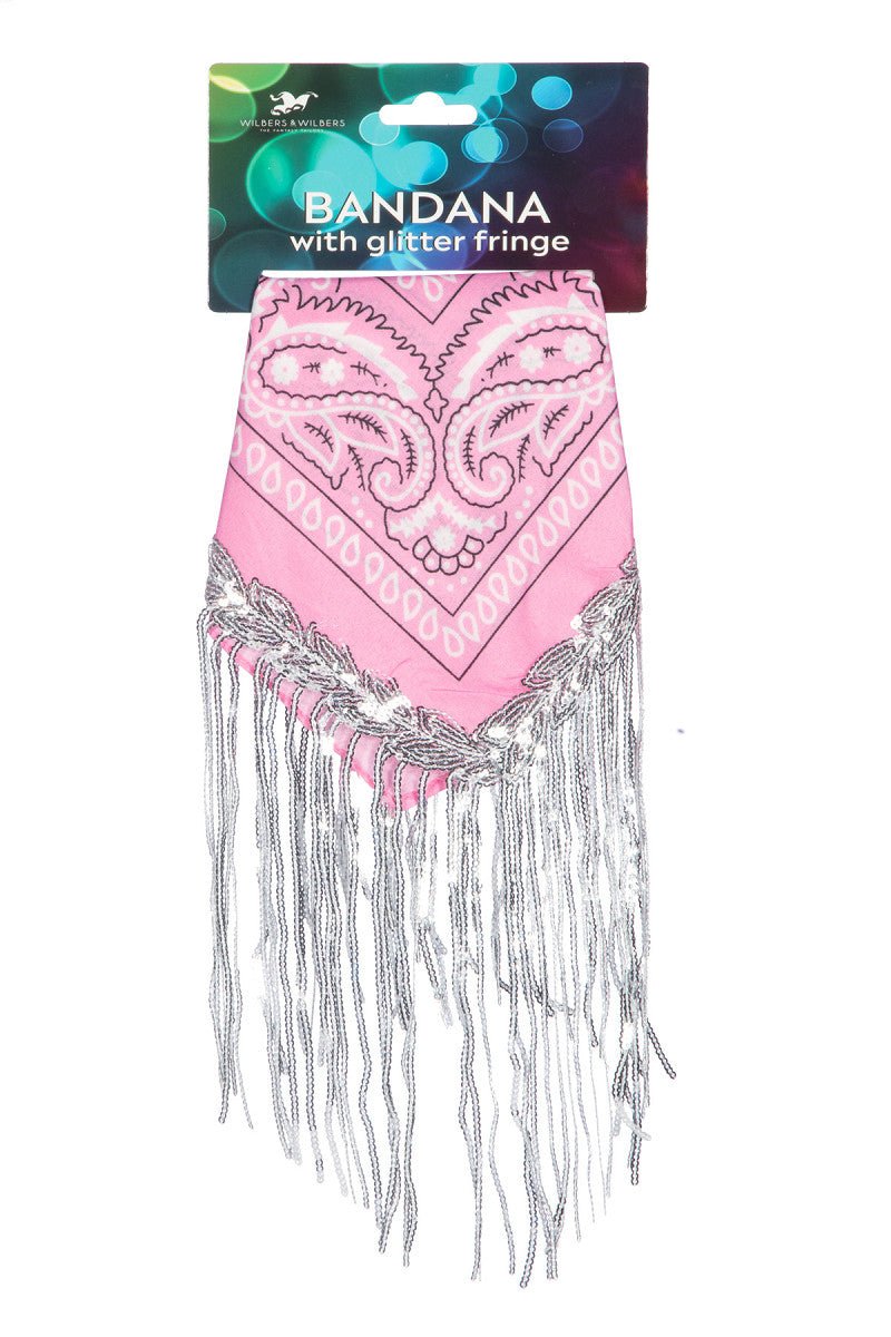 Roze Bandana Strass Franjes