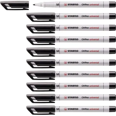 Folienstift - STABILO OHPen universal - wasserlöslich medium - 10er Pack - schwarz