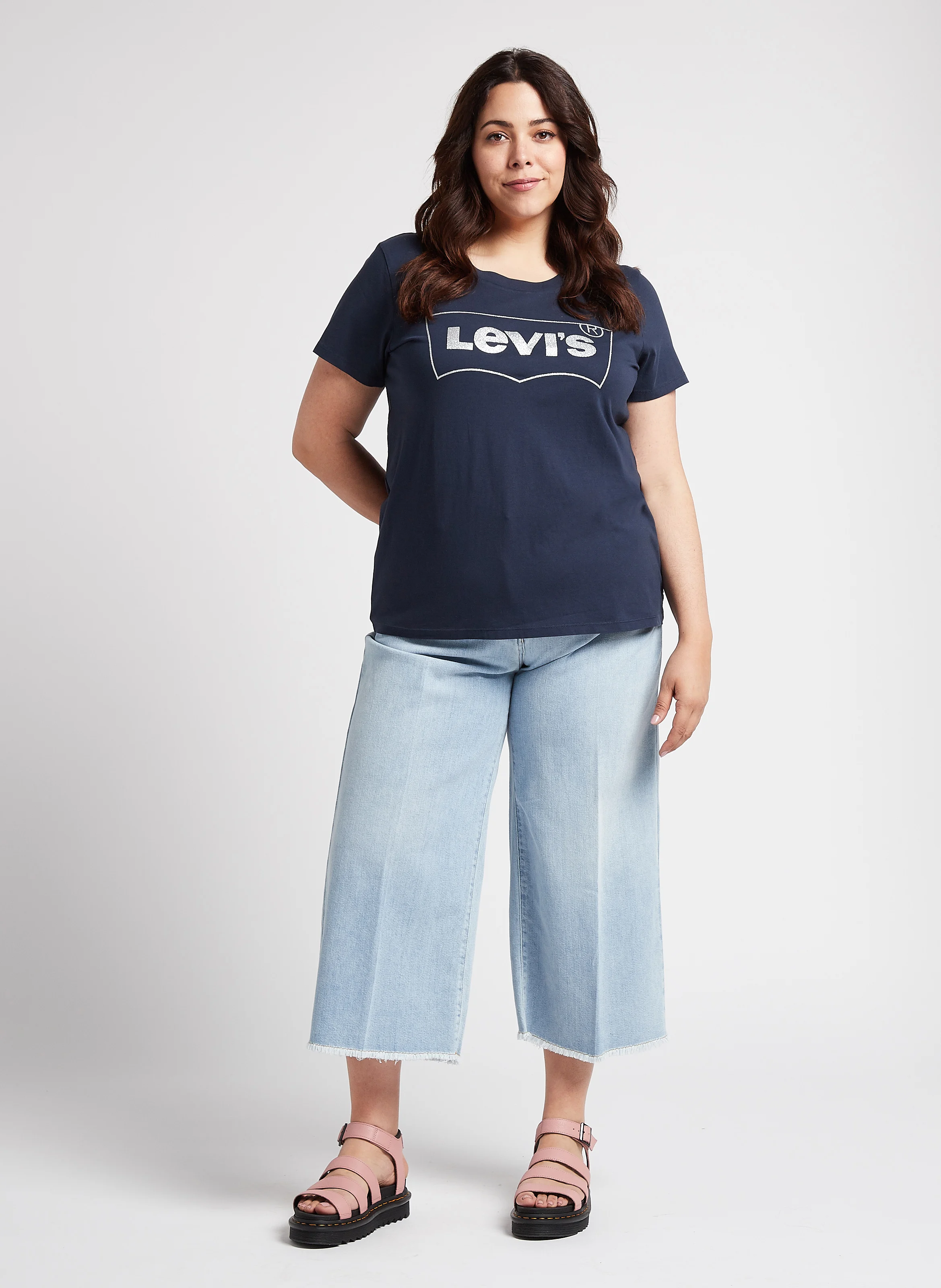 IDRA - Jean cropped en coton mélangé| Bleu