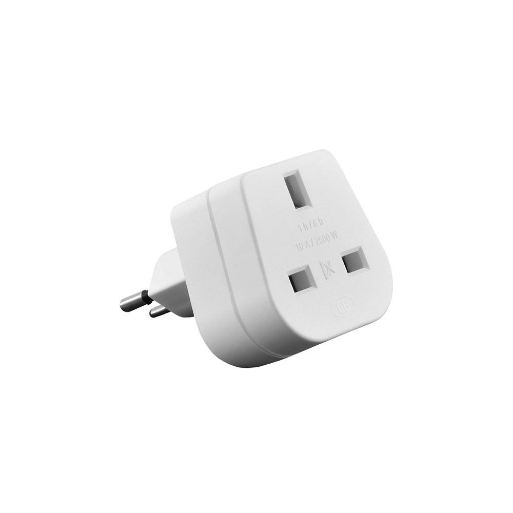 Reisestecker Schweiz Grossbritannien 3-polig Übergangsstecker (04.8014S) - Weiss