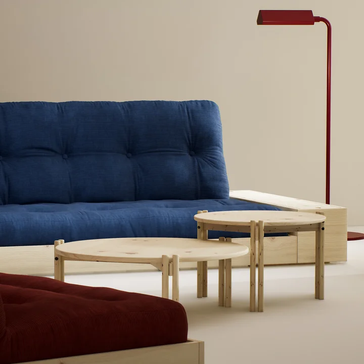 Karup Design - Base Schlafsofa mit Aufbewahrung, Kiefer klar lackiert / ivory