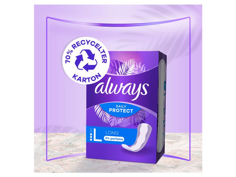 Always Slipeinlage Daily Protect Long ohne Duft 64 Stück Hochwertige Einlagen mit saugfähigem Kern
