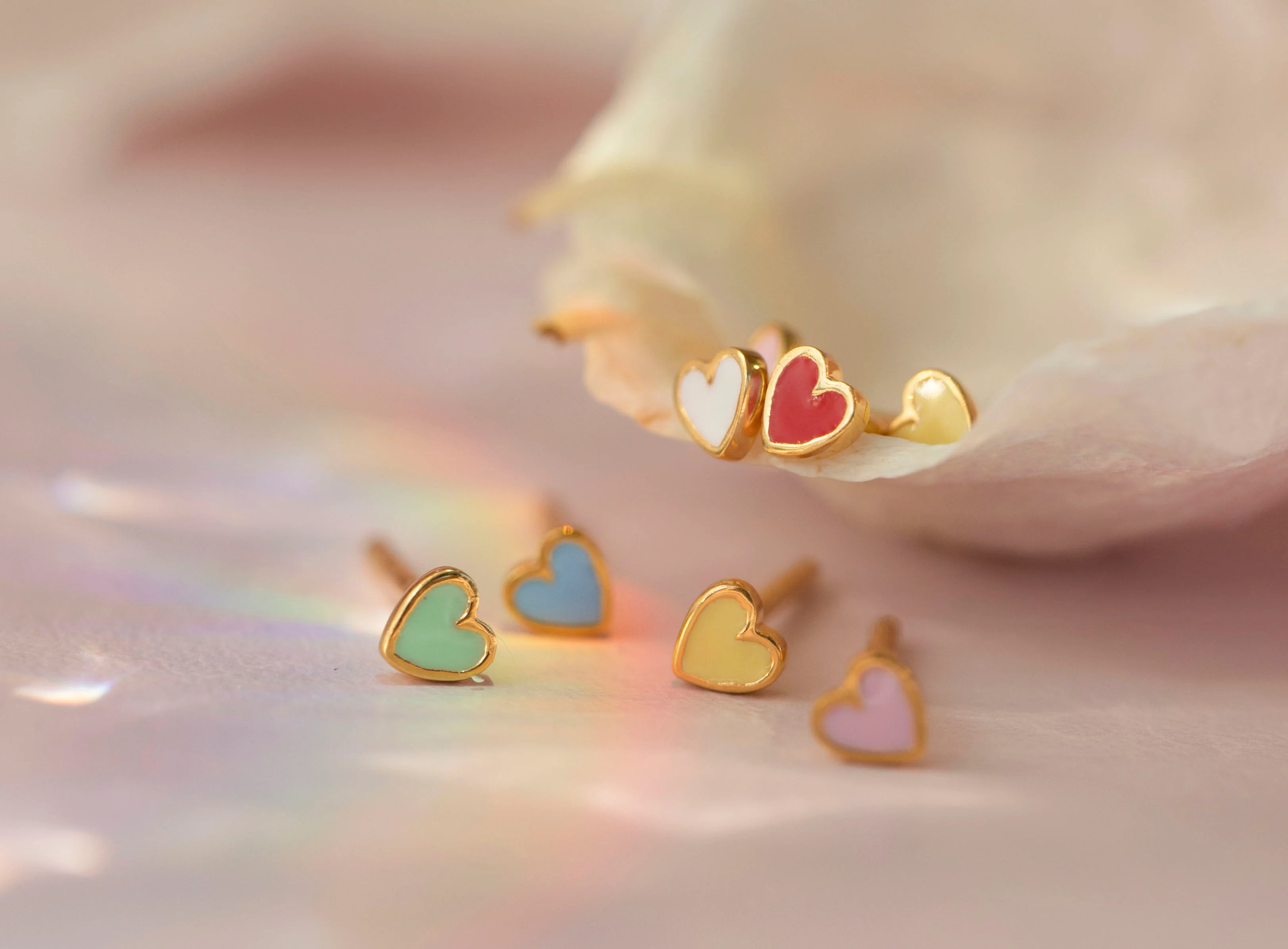 STINE A Jewelry  Petit Love Heart ørestikker - Coral