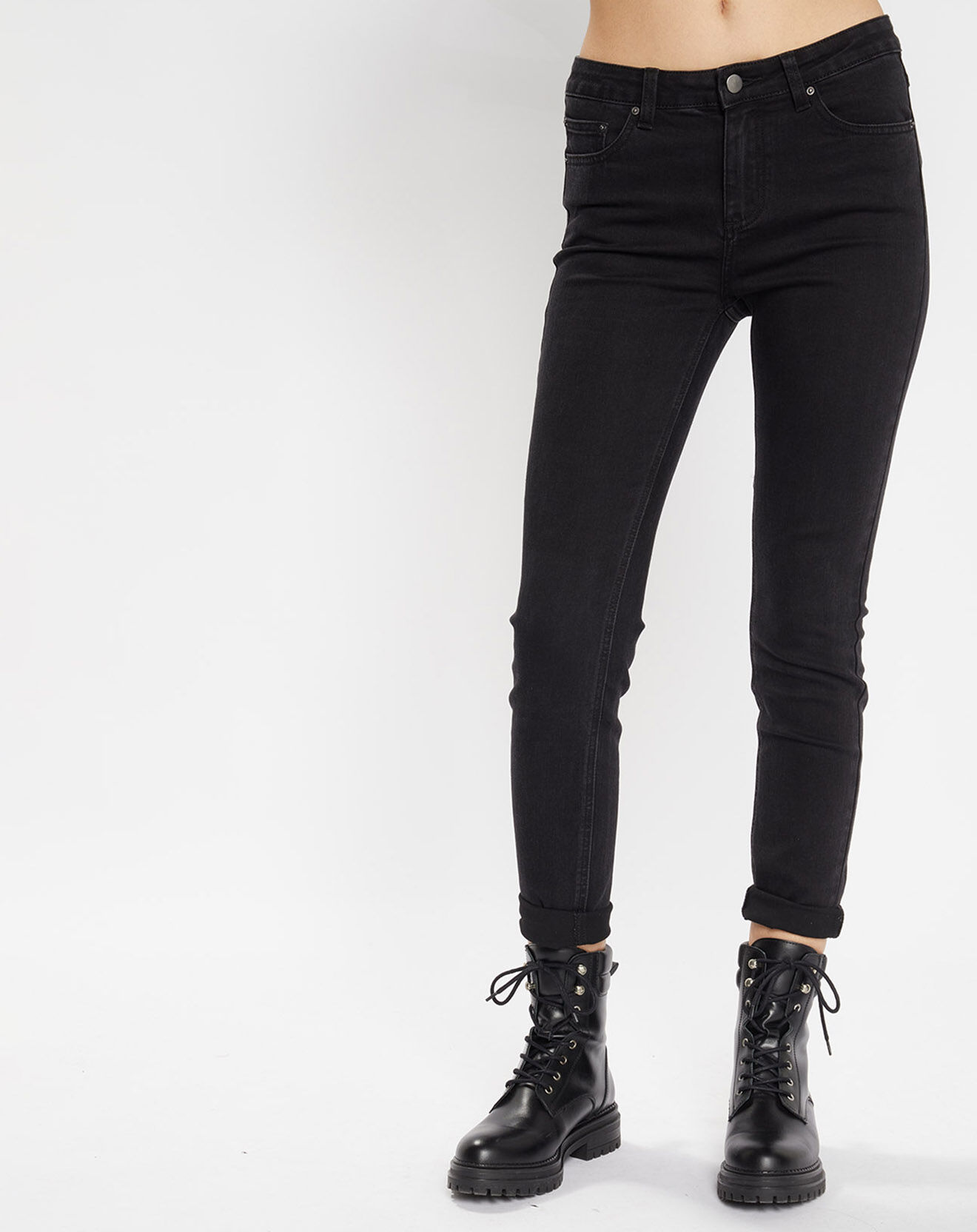Galeries Lafayette Jean en Coton Bio Lslim noir