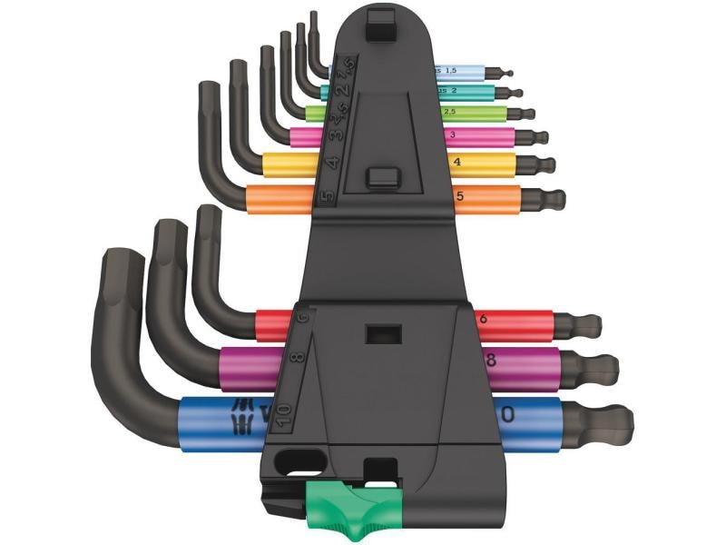 Wera Winkelschlüssel-Set 950/9 Hex-Plus, Innensechskant 950/9 Hex-Plus Multicolour 2 Winkelschlüsselsatz, metrisch, BlackLaser