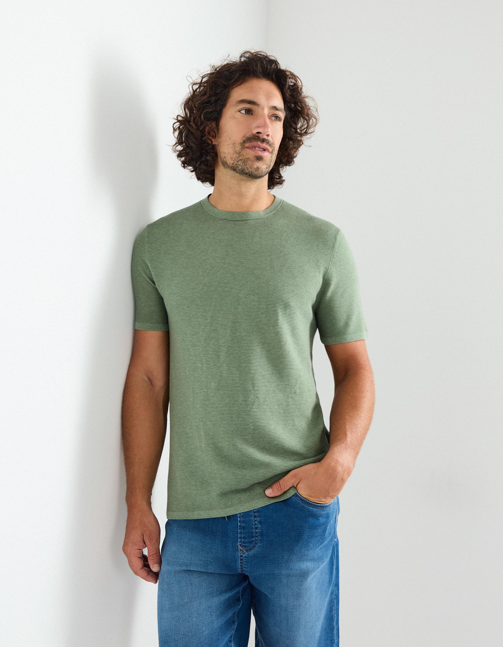 T-shirt de Malha, Homem, Verde
