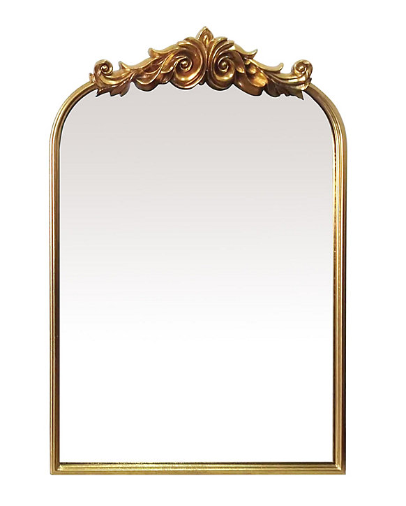 Miroir rectangulaire style vintage effet brillant doré L.60 x H.90 x ep.10 cm