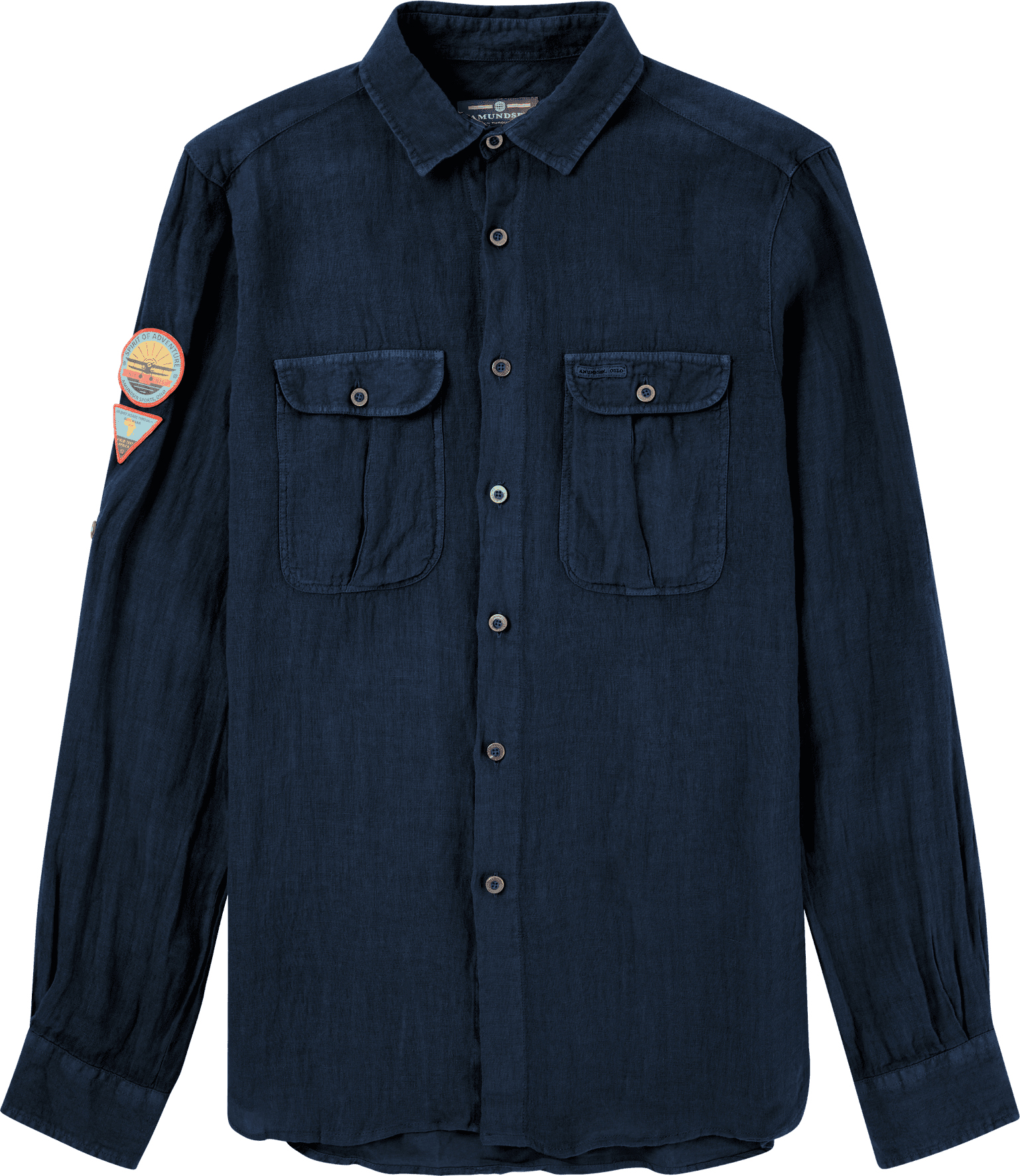 Safari Linen Shirt Garment Dyed Herre 590/Faded Navy