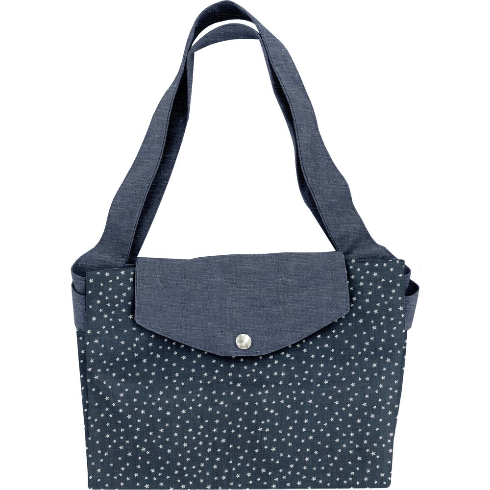 Grand Sac Cabas En Tissu Etoile Argent Jean