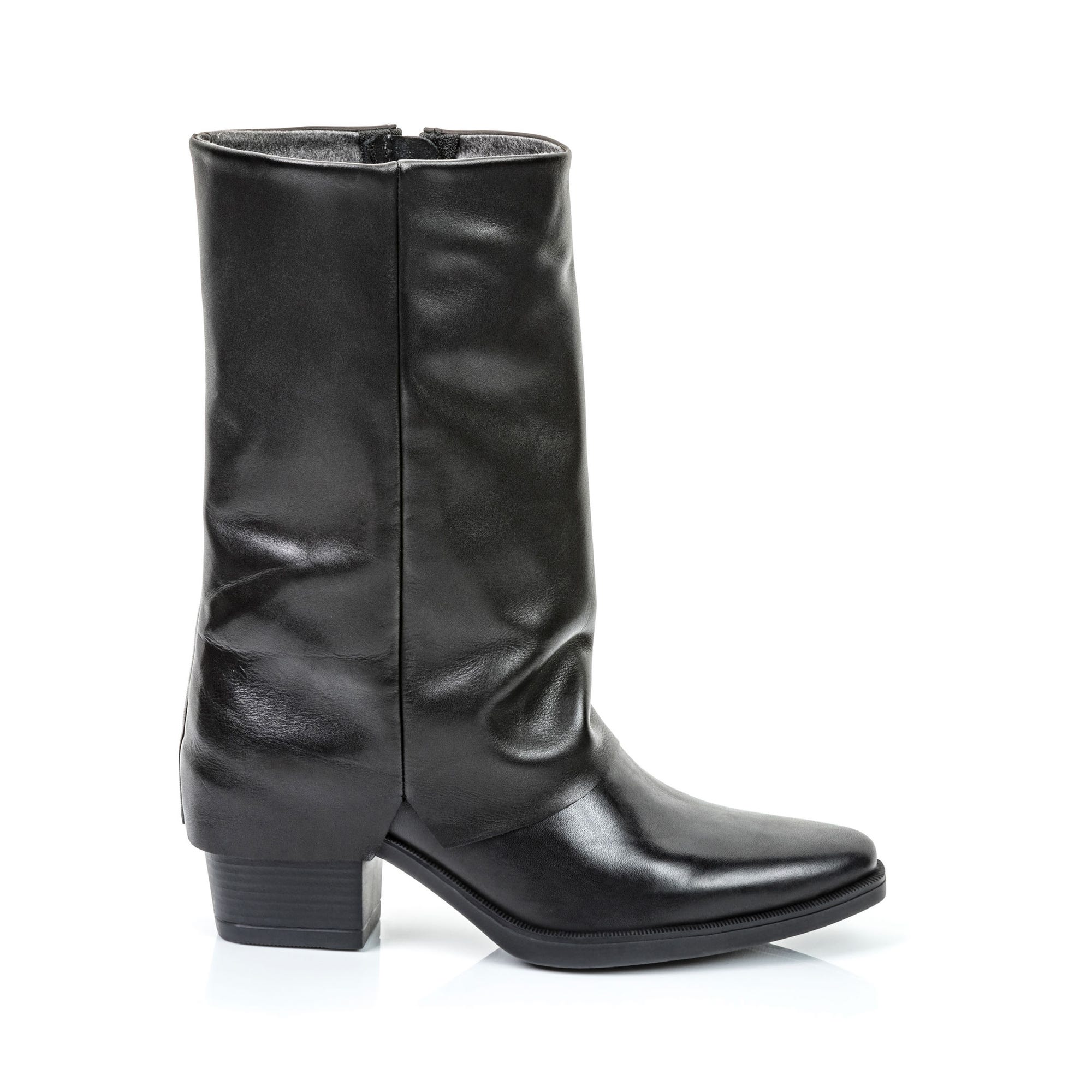 Bottines à talon Femme en cuir noir