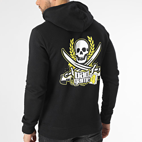 Sweat Capuche Bad Game 4 Noir Jaune