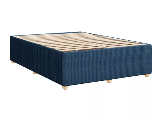 Sommier à lattes de lit avec matelas Bleu 160x200 cm Tissu