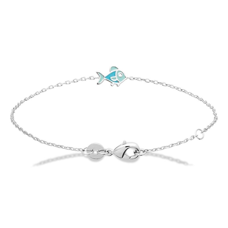 Bracelet poisson émail coloré Argent 925 Rhodié
