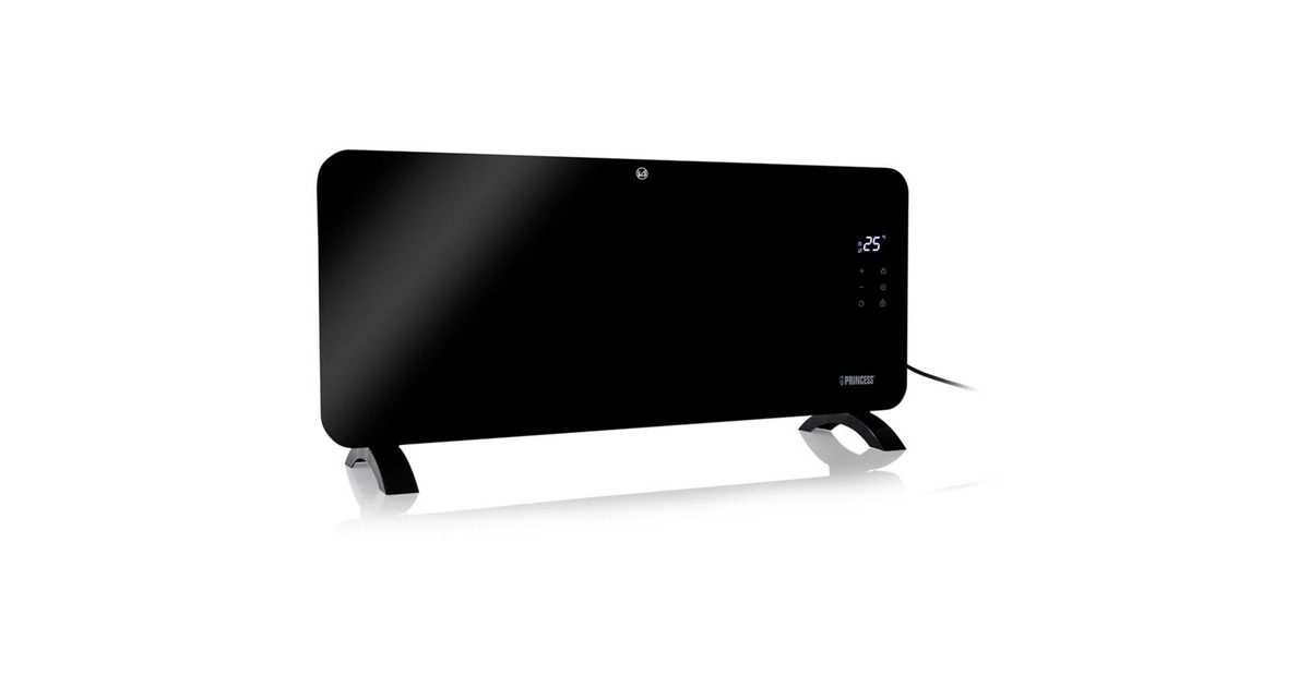 PrincessSmart Glazen Paneelverwarmer 2000Z convector  (Zwart, Wi-Fi)