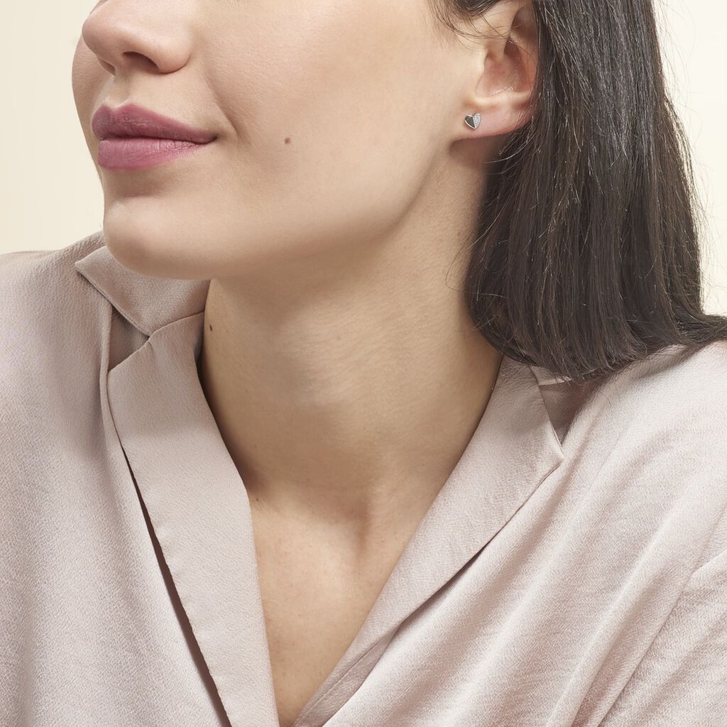 Boucles D'oreilles Pendantes Natacha Argent Blanc Oxyde De Zirconium