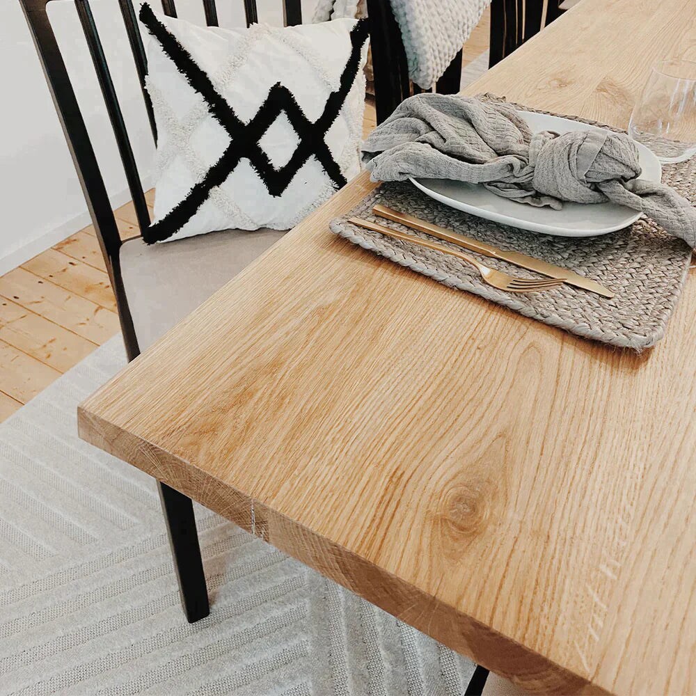 holz4home® Tischplatte 280cm x 100cm ohne Baumkante aus massiver Eiche