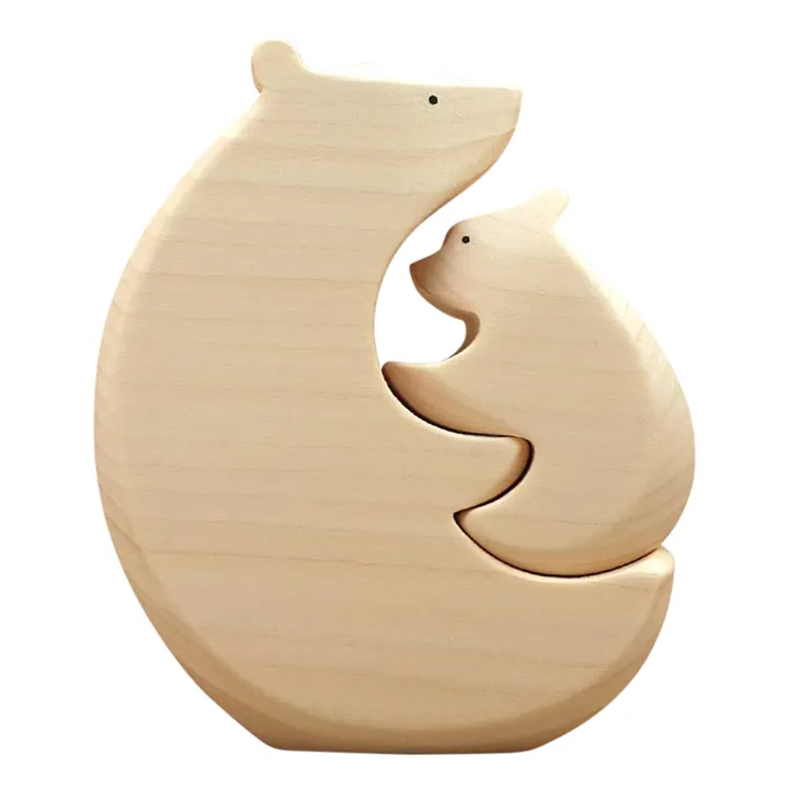 Brin d’Ours Figurine en bois Câlin d'Ours | Naturel