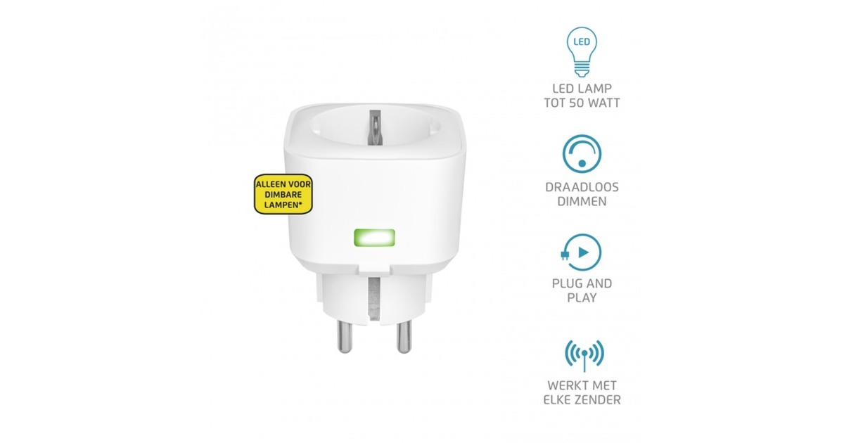 KlikAanKlikUitACC-250-LD Compacte Stopcontactdimmer (250W)  (Wit)
