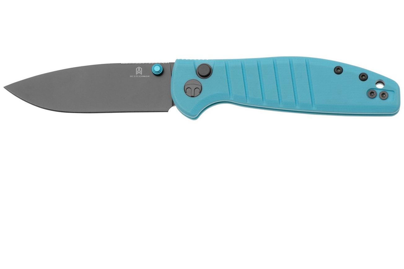 Bestechman Goodboy Jr BMK10D PVD D2, Blue G10 zakmes, Keanu design