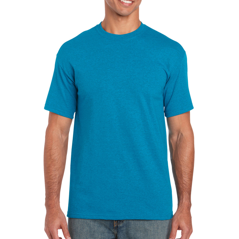 Camiseta básica de manga curta Gildan Heavy Cotton, 100% algodão grosso.