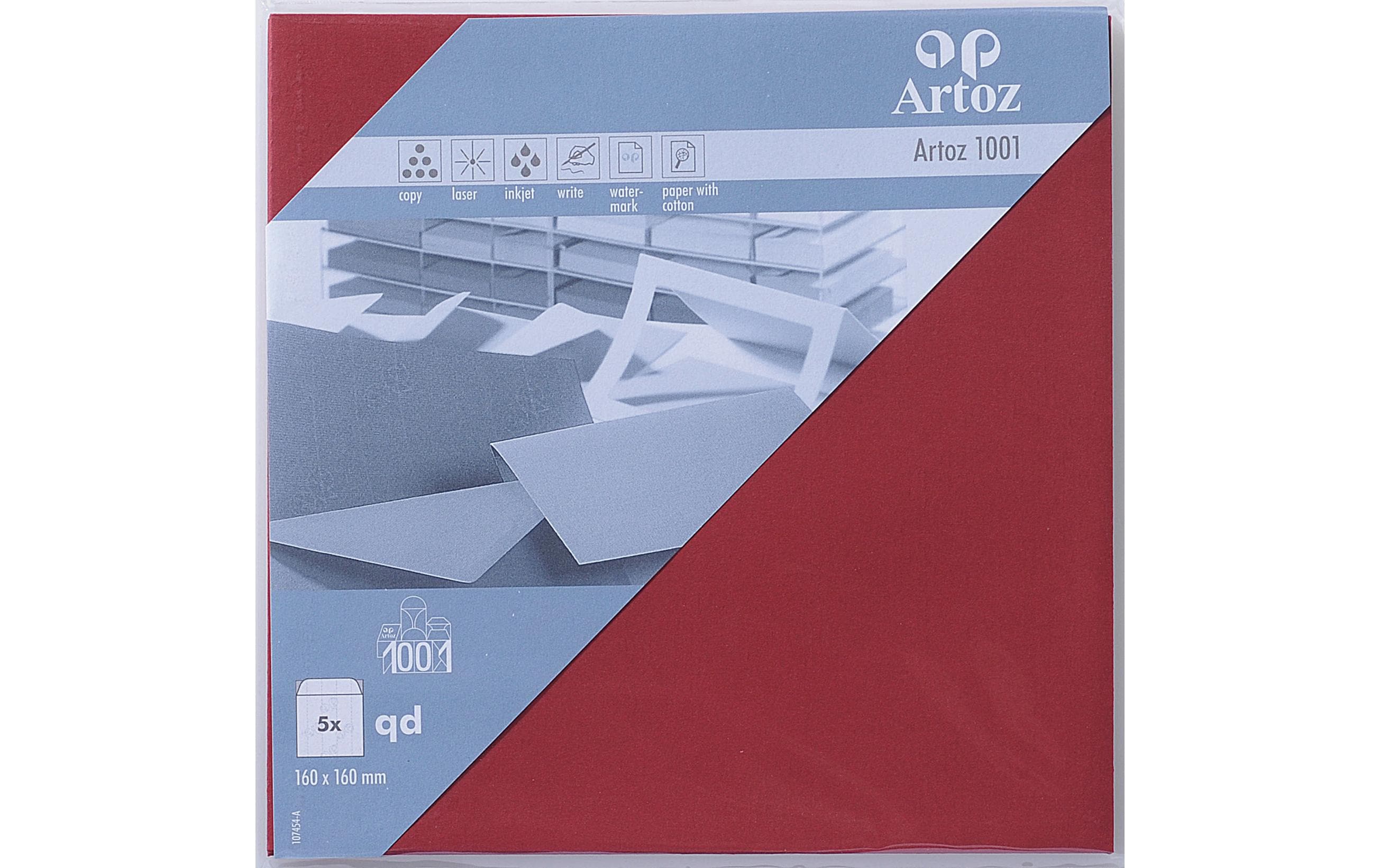Couvert 1001, 16 x 16 cm, 5 Stück, WeinrotEdler Briefumschlag