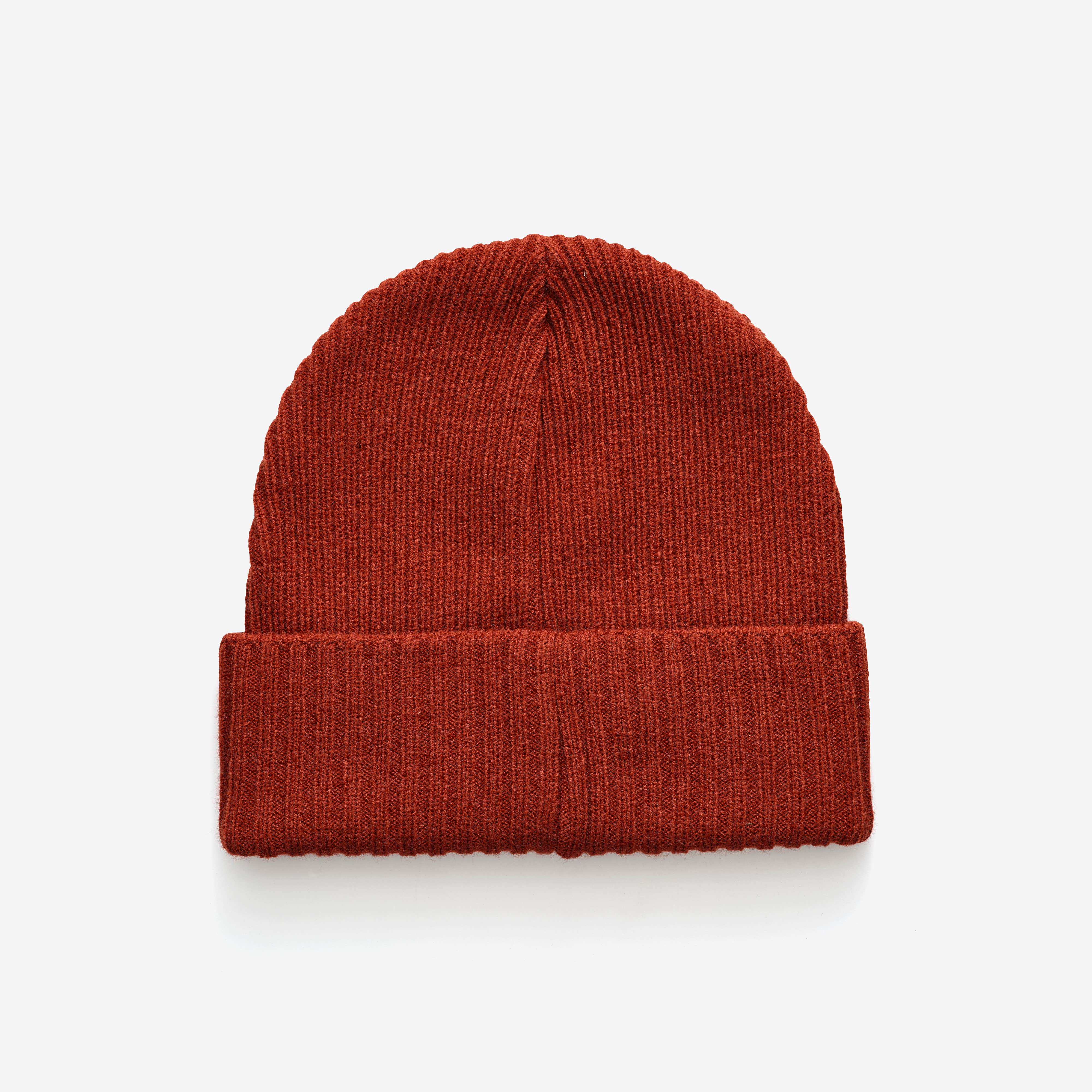 Ribbed Patch Beanie  Fired Brick