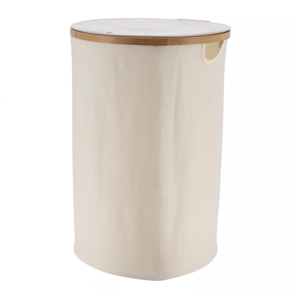 Panier à linge rond et pliable (H60 cm) Purebamboo Ecru