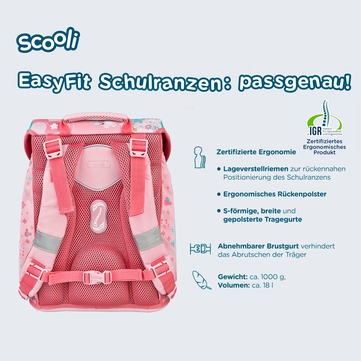 Scooli Schulranzen »EasyFit, Minnie Mouse« Reflektoren