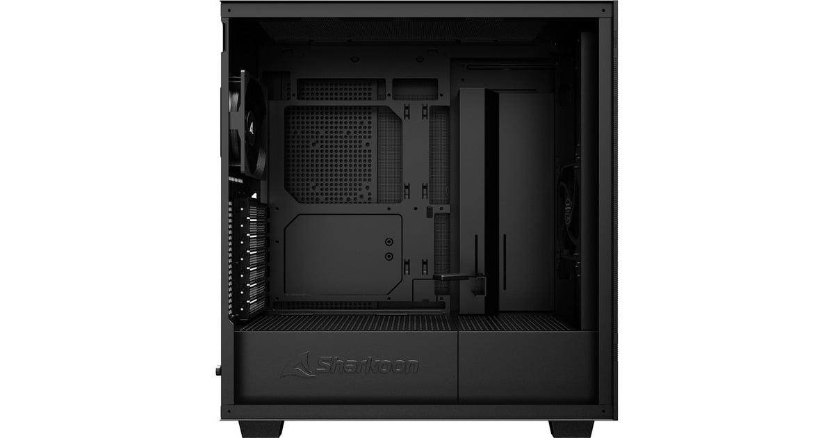 SharkoonRebel C50 Black midi tower behuizing  (Zwart | 2x USB-A | 1x USB-C)