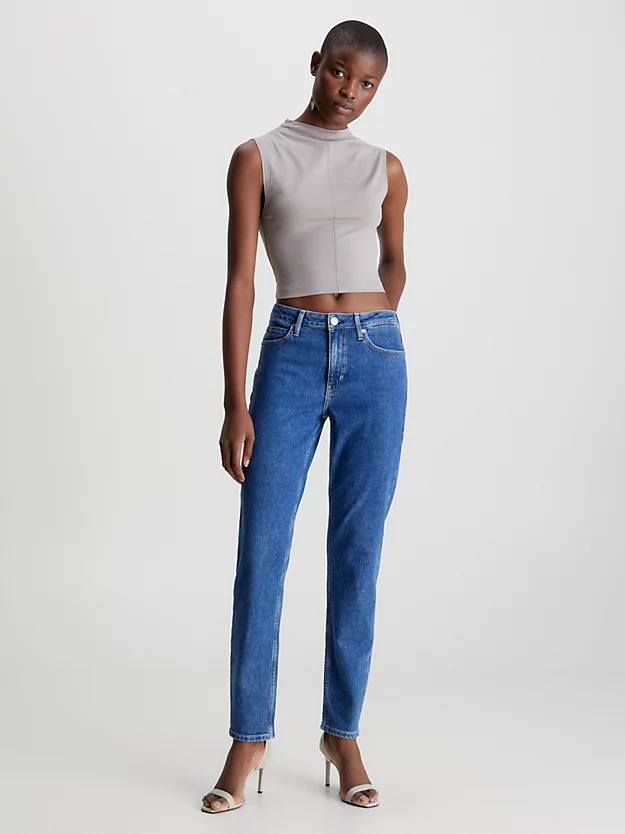 Calça jeans slim de cintura média