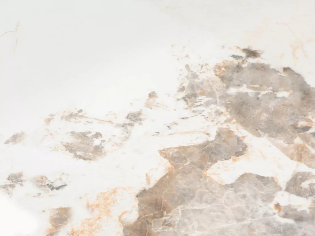 Table basse avec plateaux pivotants en céramique, verre trempé et métal taupe - Effet marbre blanc et gris - ELDOVA