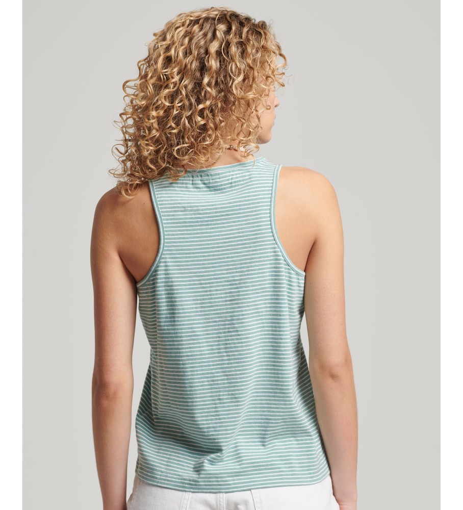 Camiseta regata verde vintage para surf da Superdry