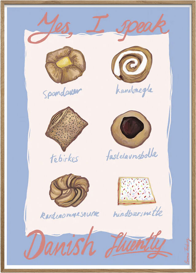 Poster & Frame Emma Forsberg - Fluent Danish Flerfarvet