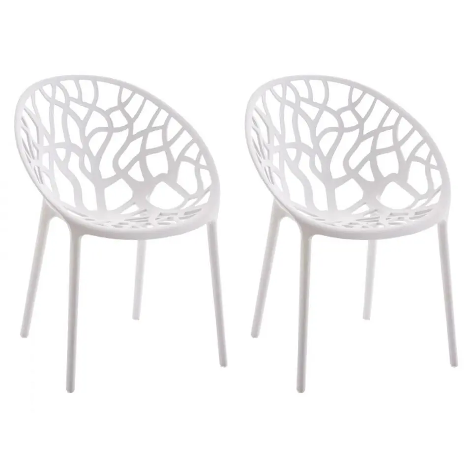 CLP Set van 2 Tuinstoel Hope Kunststof - wit