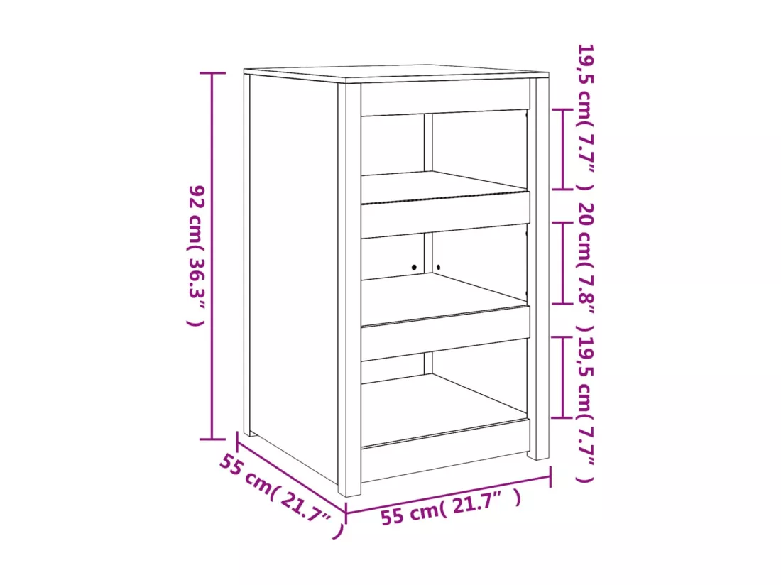 Armoire de cuisine d'extérieur blanc bois de pin massif