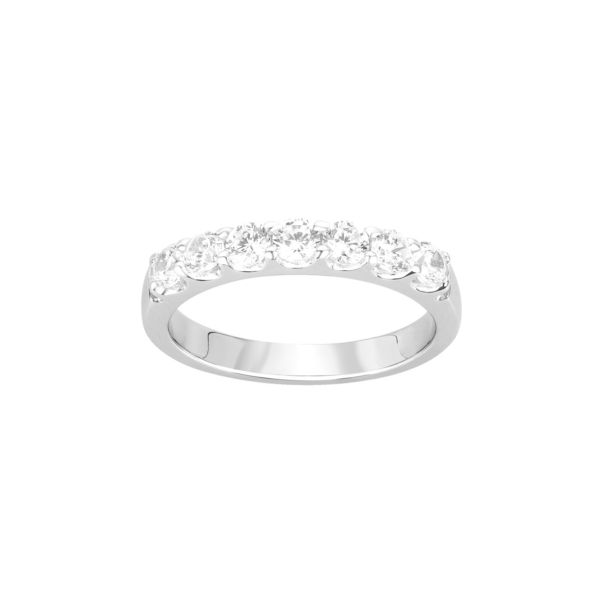 Alliance en Argent avec oxyde de zirconium blanc