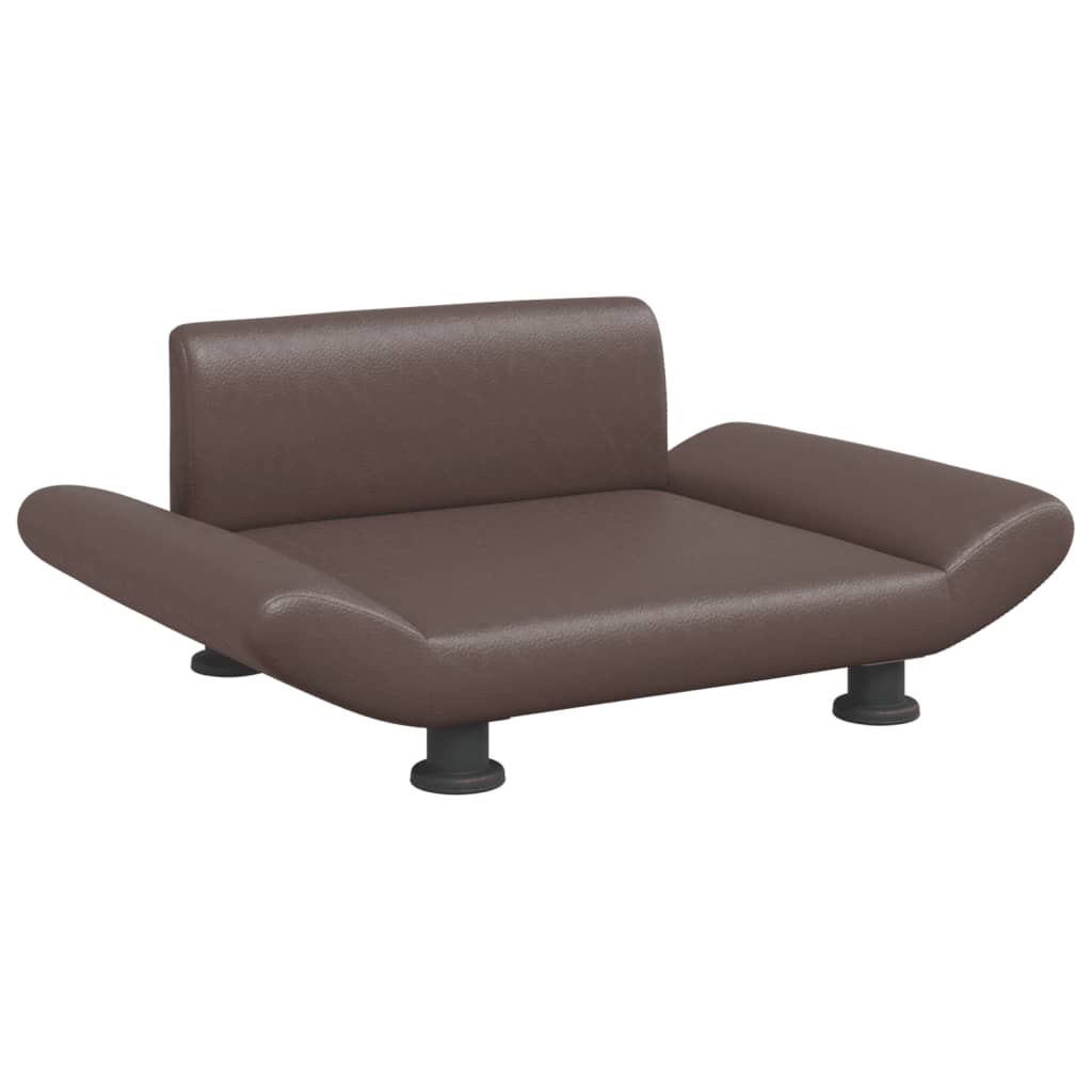Cama para cães em couro sintético marrom vidaXL, 70x45x28 cm