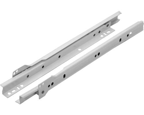 Ladegeleider, gedeeltelijk uittrekbaar, rolladegeleider, 350 mm, wit, 2 stuks
