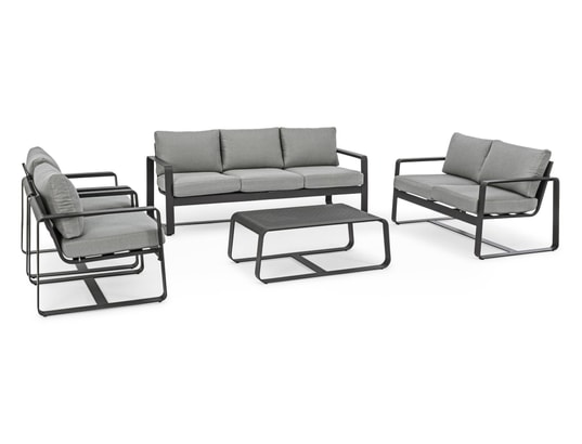 CONCEPT1 - Canapé extérieur Merrigan anthracite 3PL 194 x 78 x h73 cm
