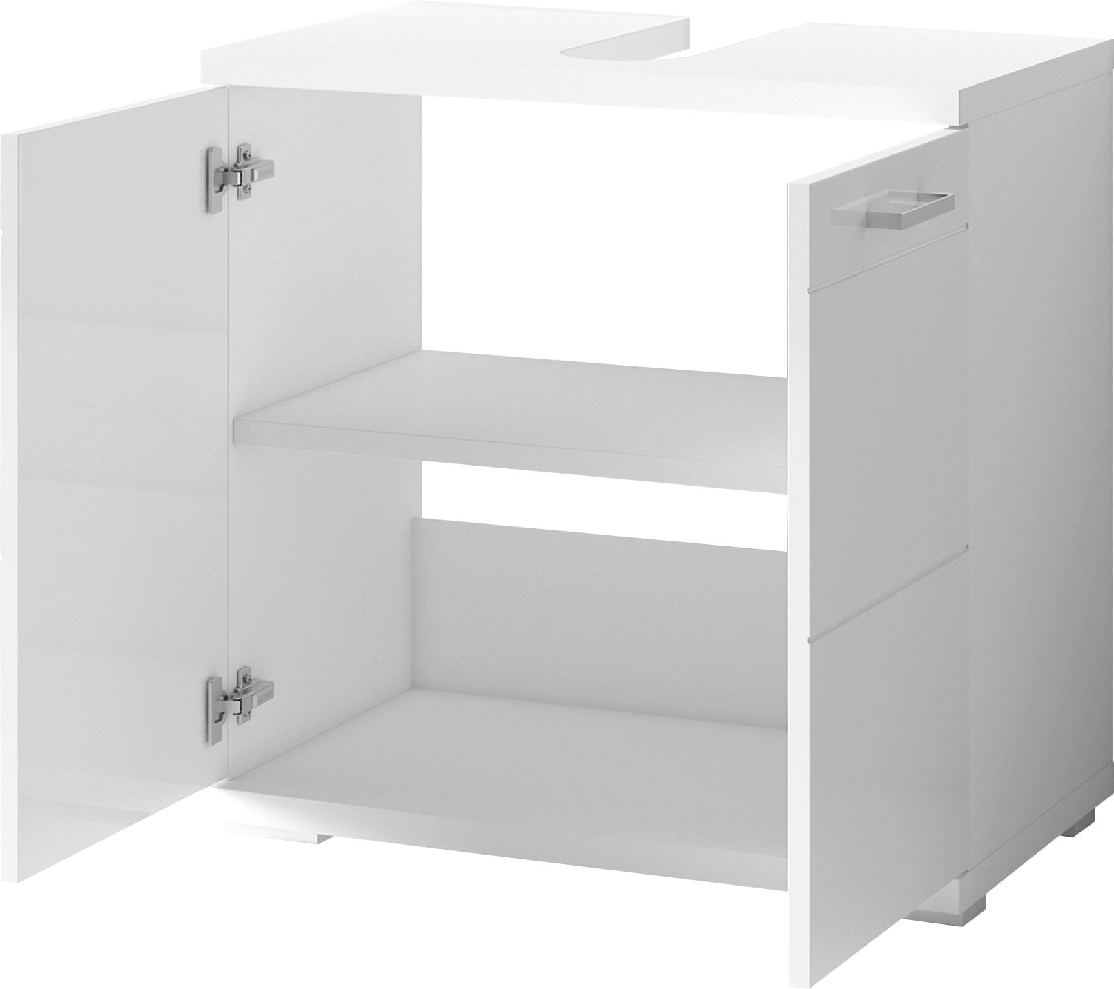 byLIVING Waschbeckenunterschrank »Nebraska« Breite 60 cm, mit Hochglanzlackierung und verchromten Metallgriffen