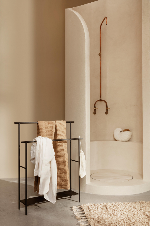 Ferm Living Dora handdoekrek Black
