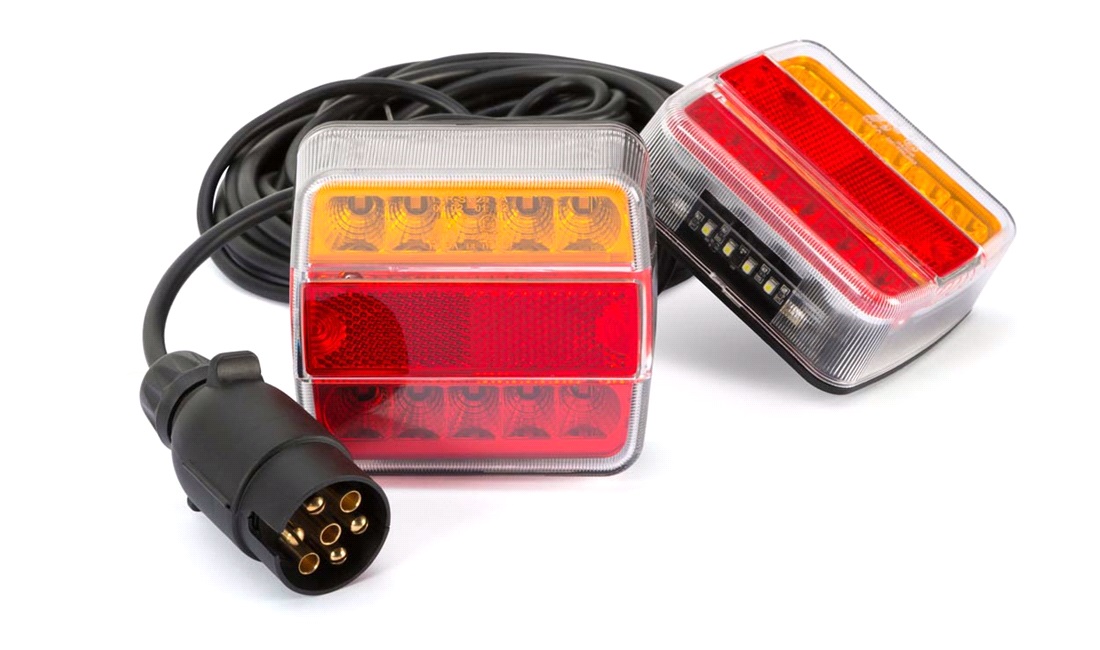 Trailerlygtesæt LED med kabel 7-pins