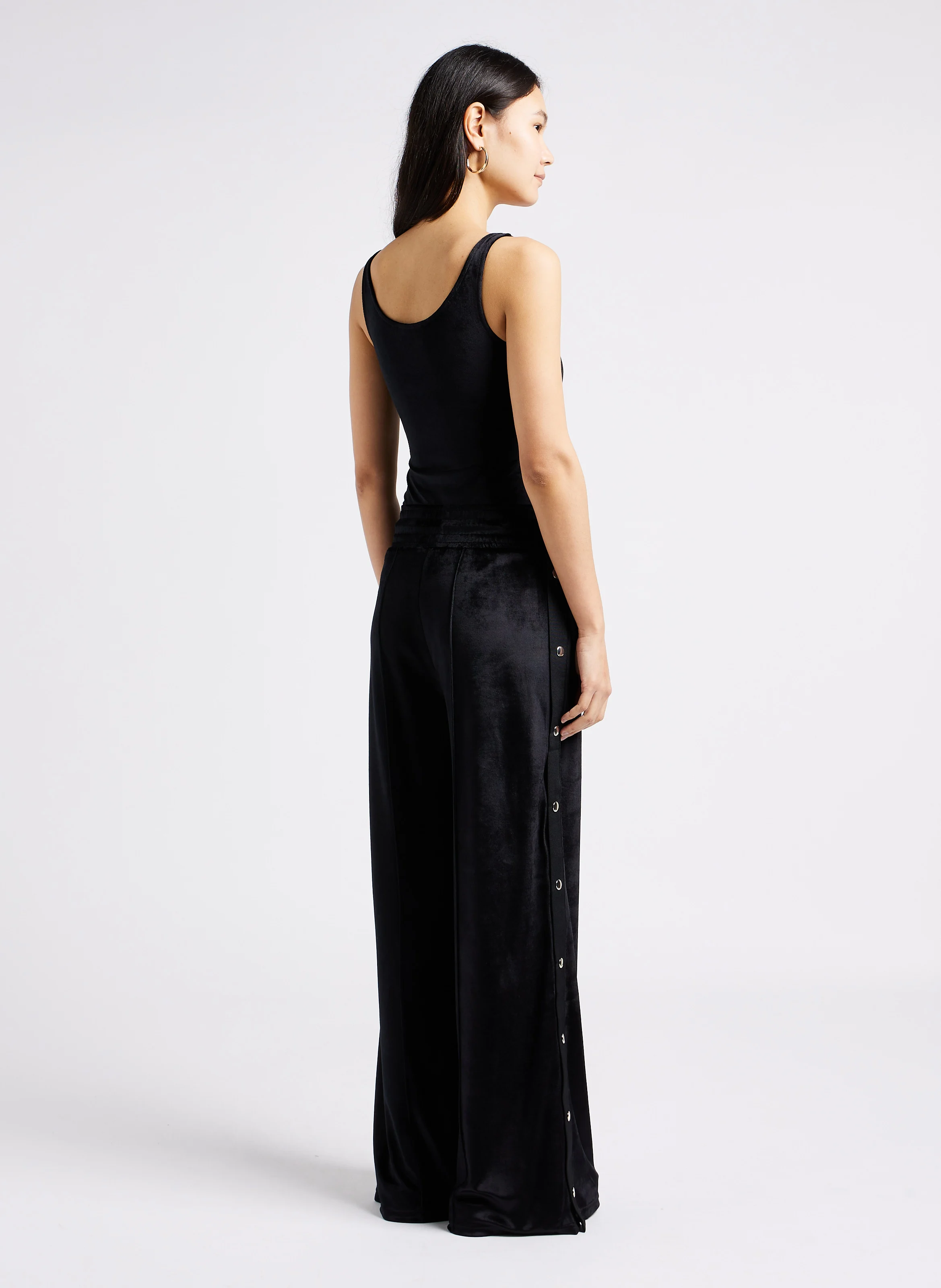 Pantalon large taille haute | Noir