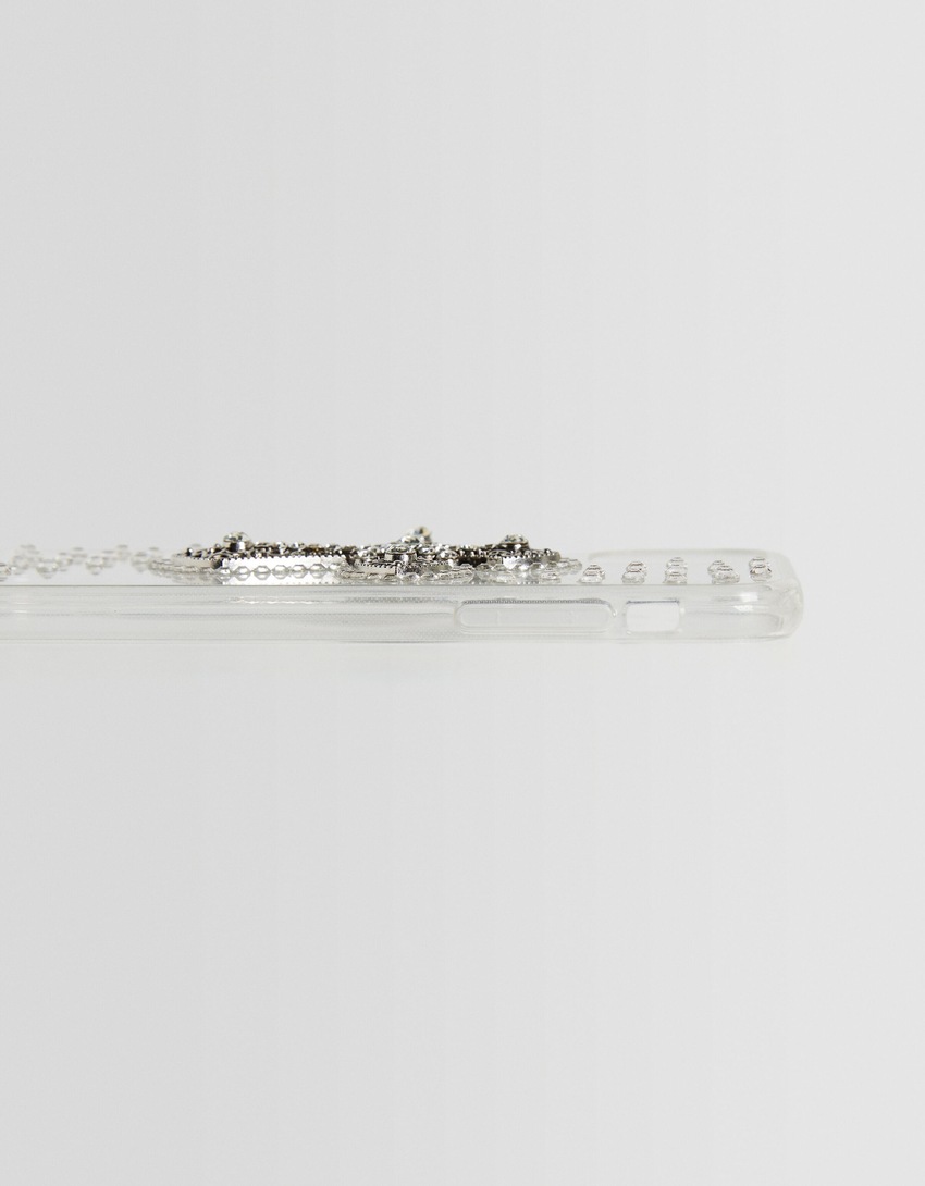 Capa para iPhone com cruz de strass